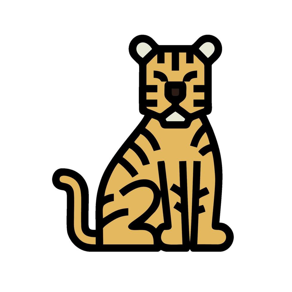 A cartoon tiger sitting on the ground vector