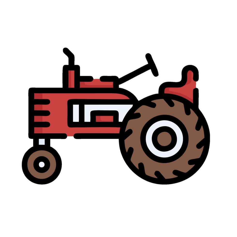 A red tractor on a white background vector
