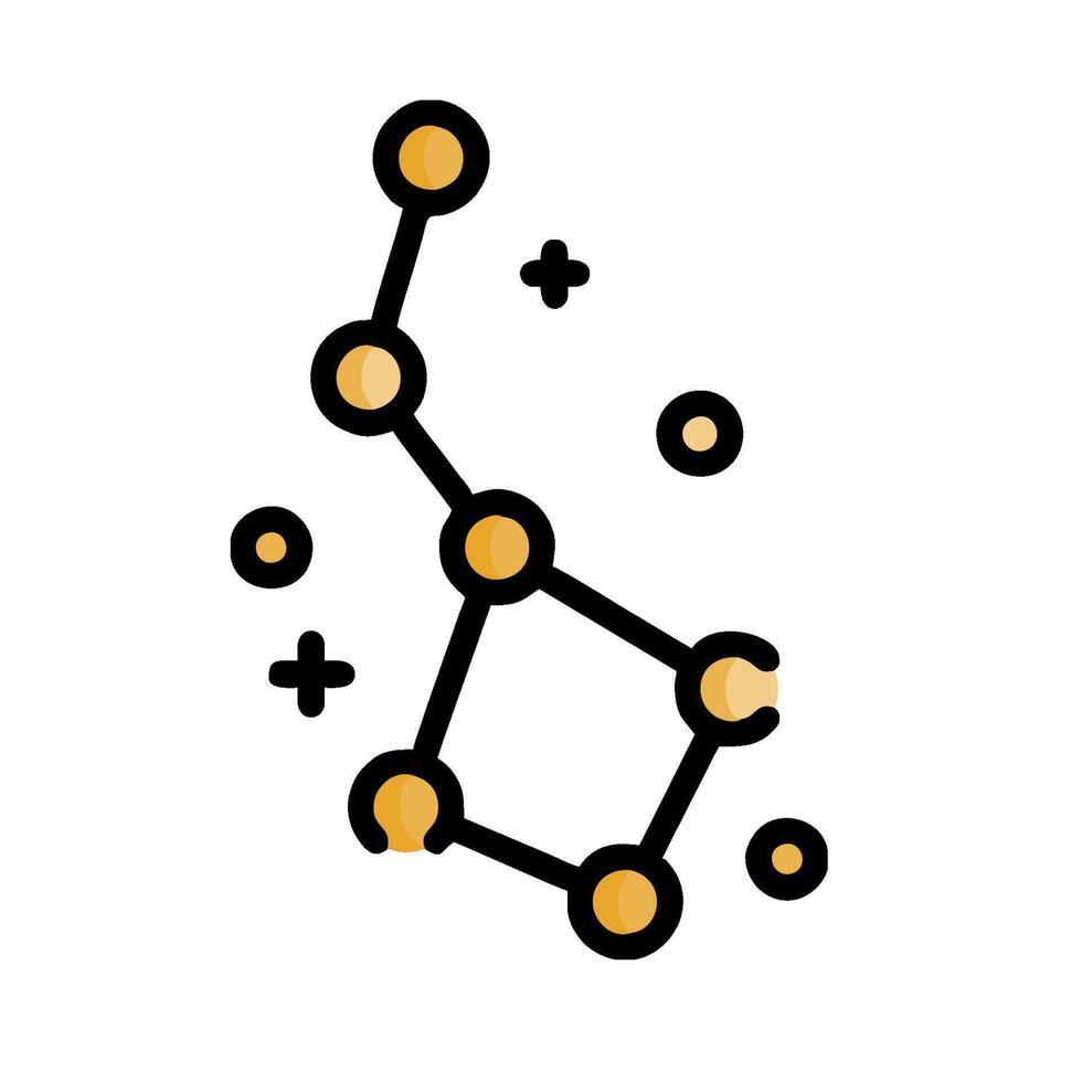 A constellation with dots and dots vector
