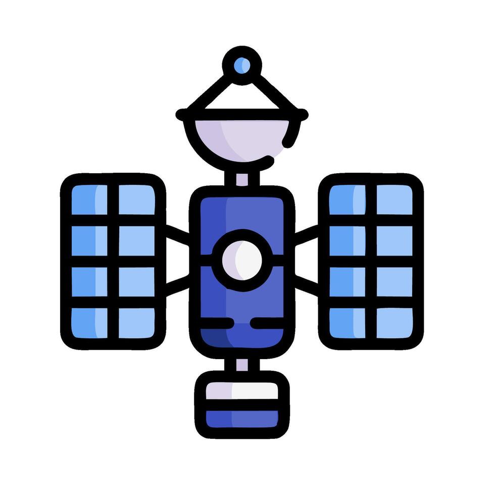 Space satellite icon illustration vector