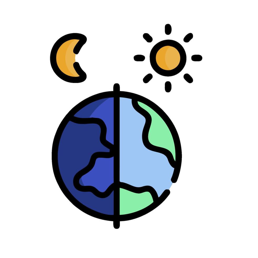 Earth day and night, illustration vector