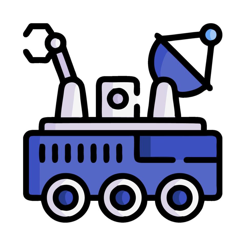 Space exploration vehicle icon illustration vector