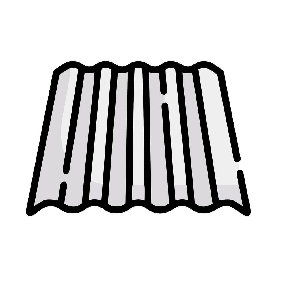 A sheet of corrugated metal on a white background vector
