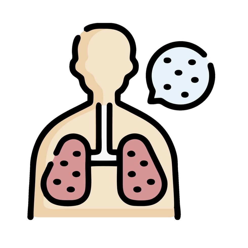A man with a speech bubble above his lungs vector