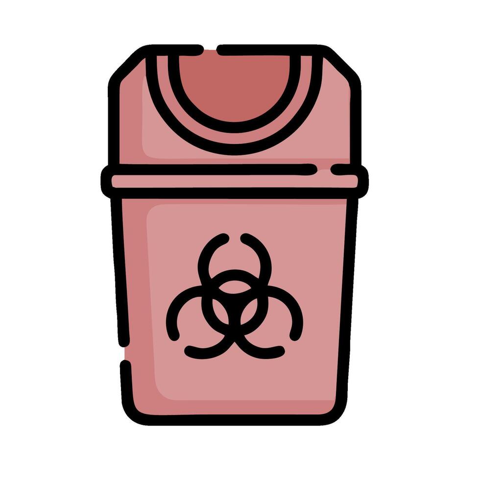 A biohazard trash can icon on a white background vector