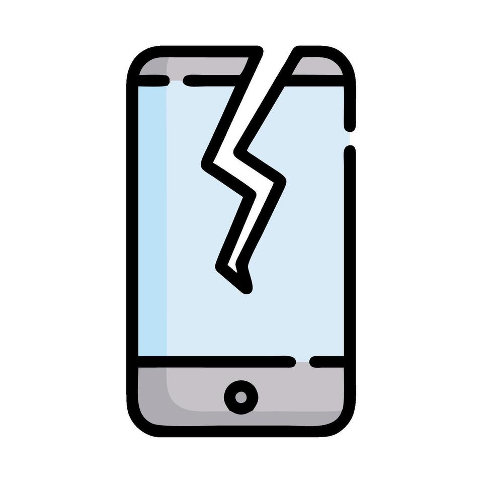 Broken phone icon illustration design vector
