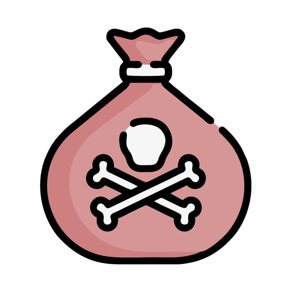 A bag with a skull and crossbones on it vector