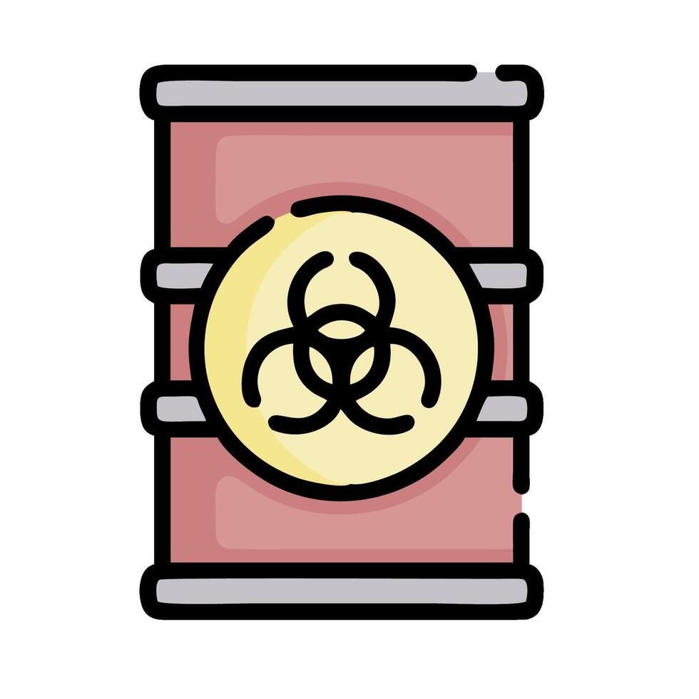A barrel with a biohazard symbol on it vector
