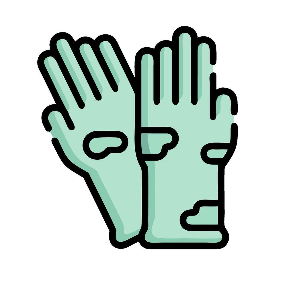 A pair of gloves with a hand on each side vector