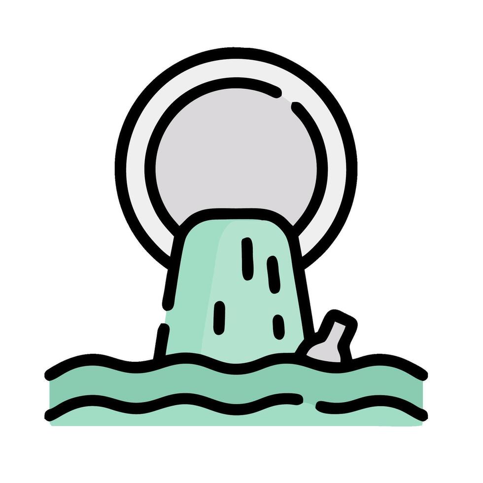 A cartoon illustration of a water pipe coming out of the ground vector