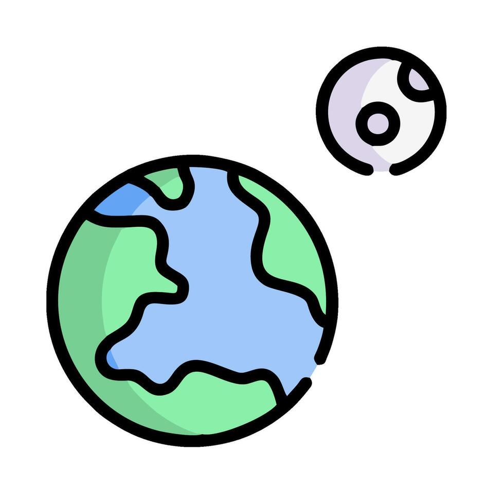 Earth and moon illustration vector