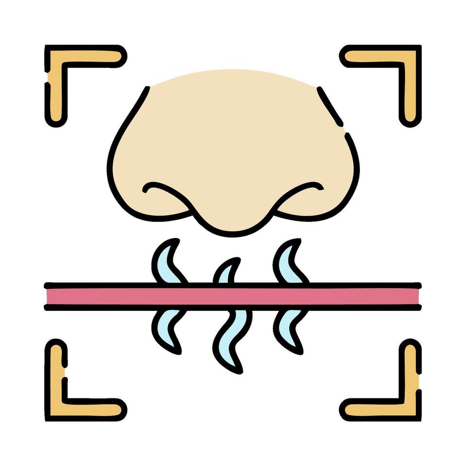 A cartoon image of a person's nose with a cigarette vector