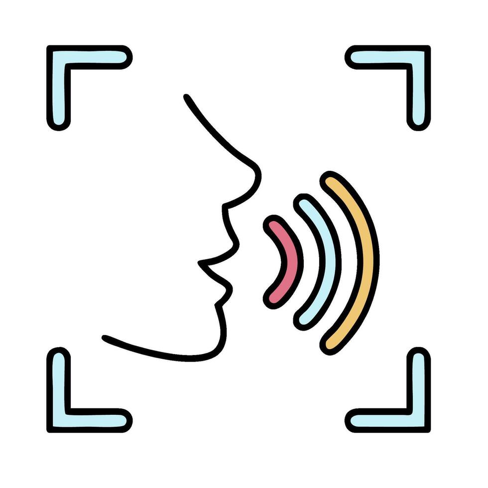 Voice recognition technology illustration vector