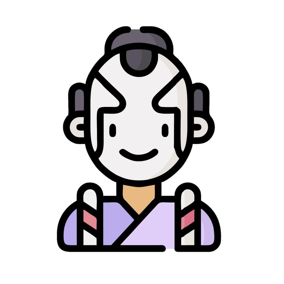 A cartoon character with a headband and a white shirt vector