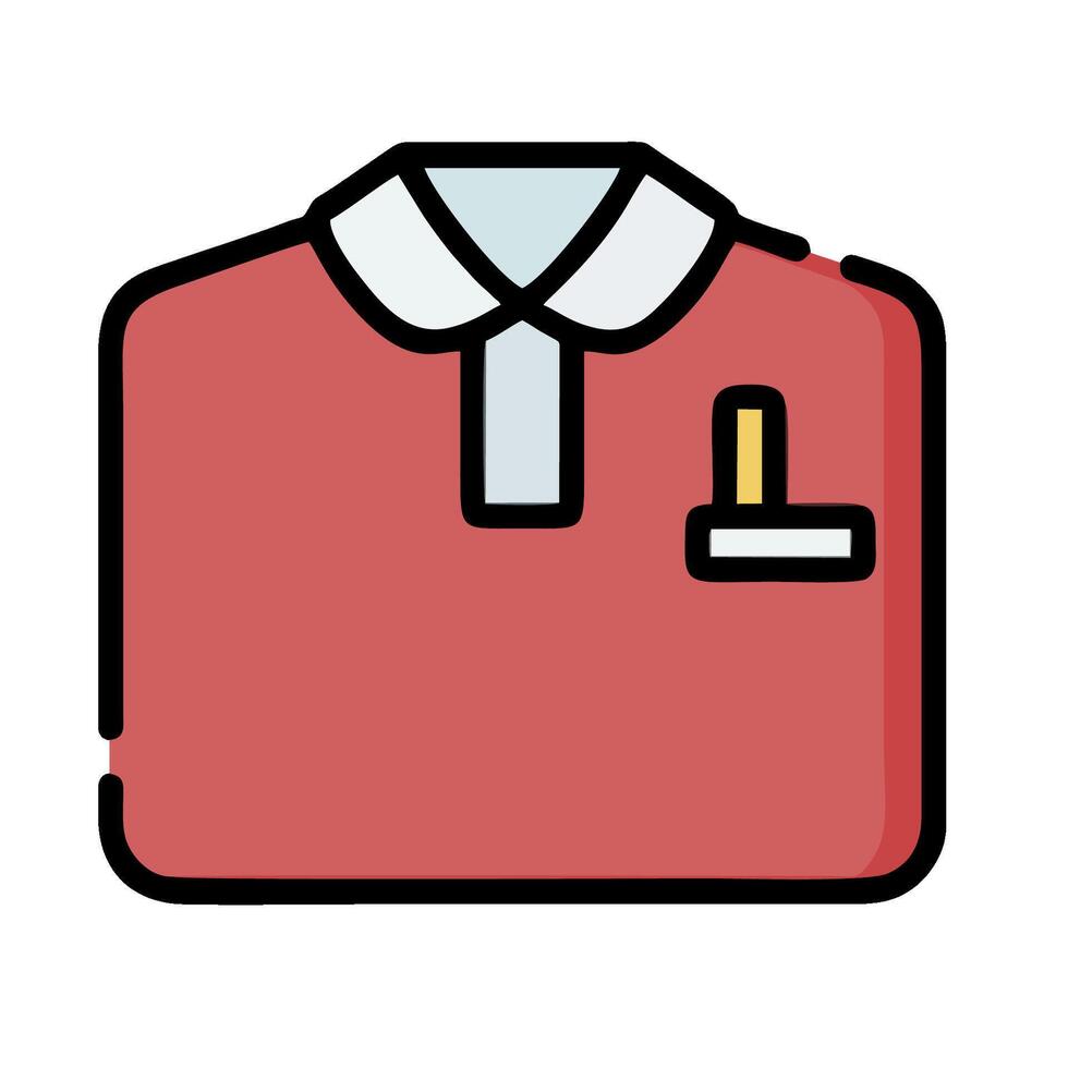 A red shirt with a pocket on the front vector