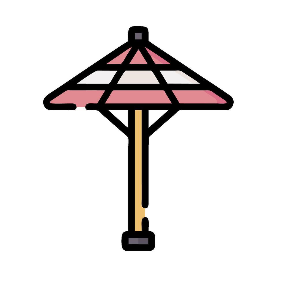 A pink and white umbrella on a white background vector
