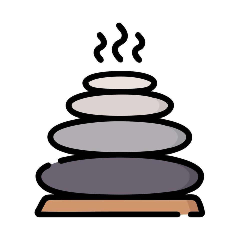 A stack of stones with steam coming out of it vector