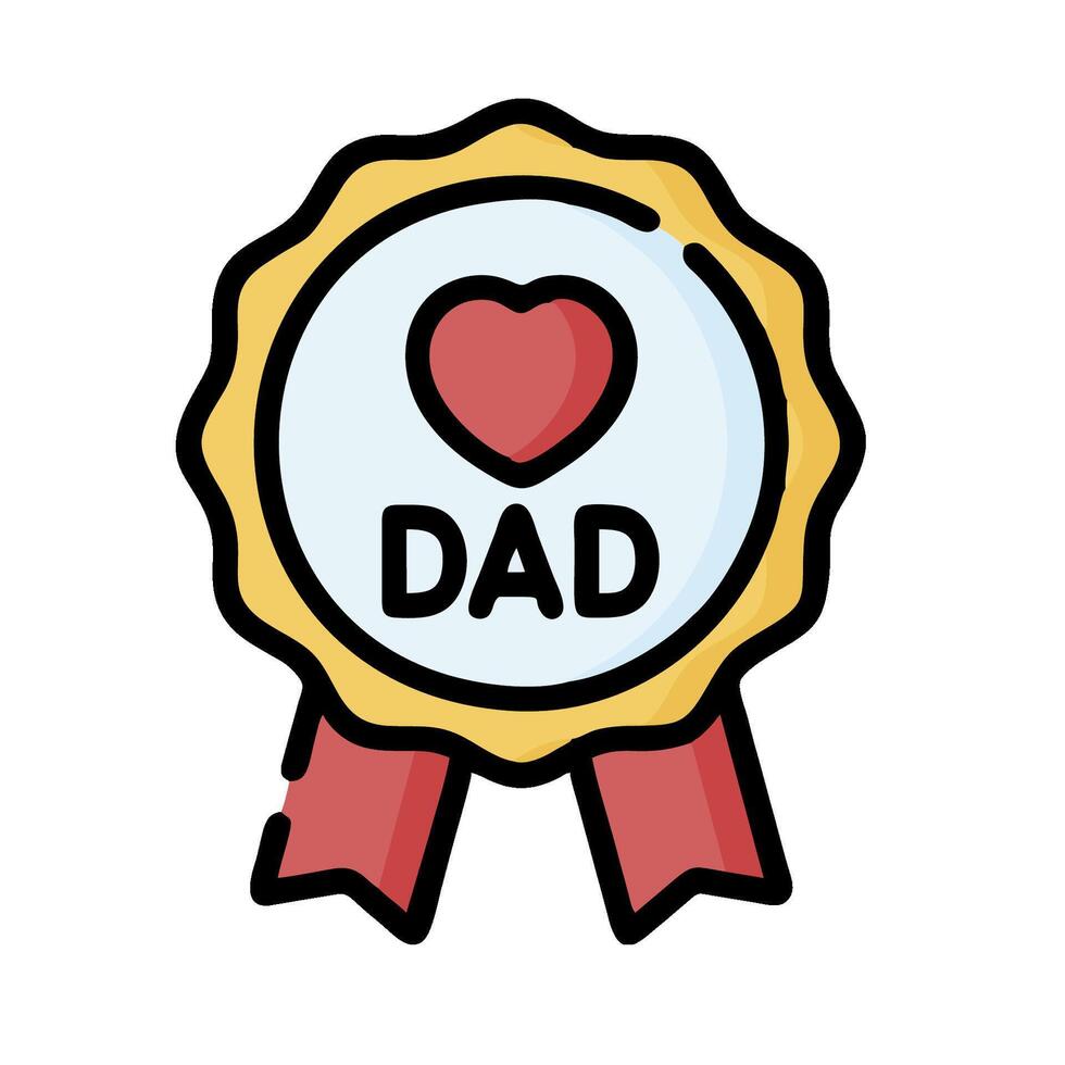 A badge with the word dad on it vector