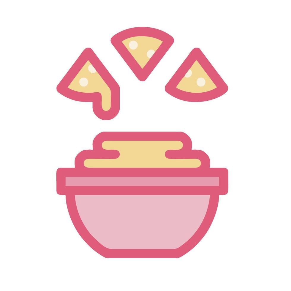 A bowl of cheese with slices of bread on top vector