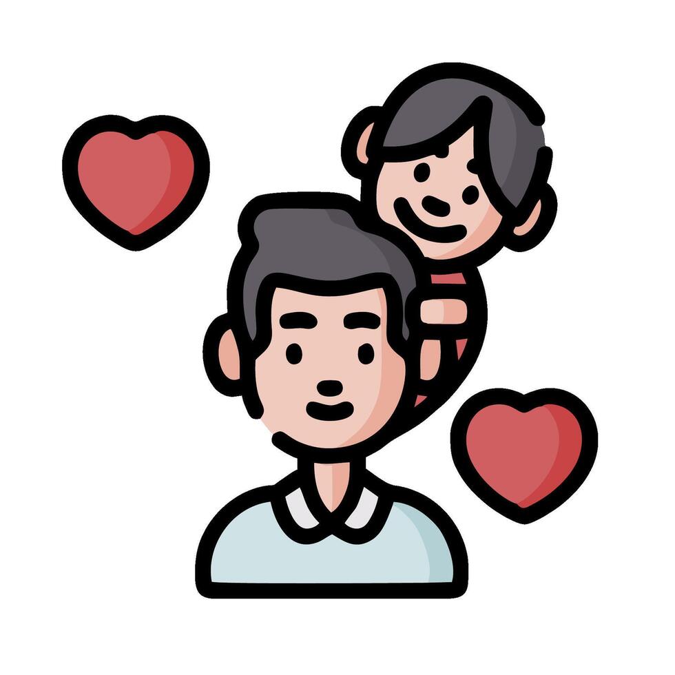 A man and a child are holding hearts vector