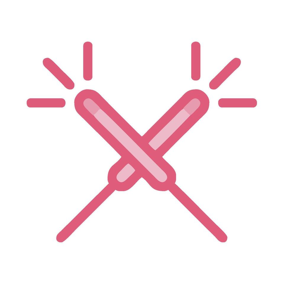 Crossed sticks icon vector
