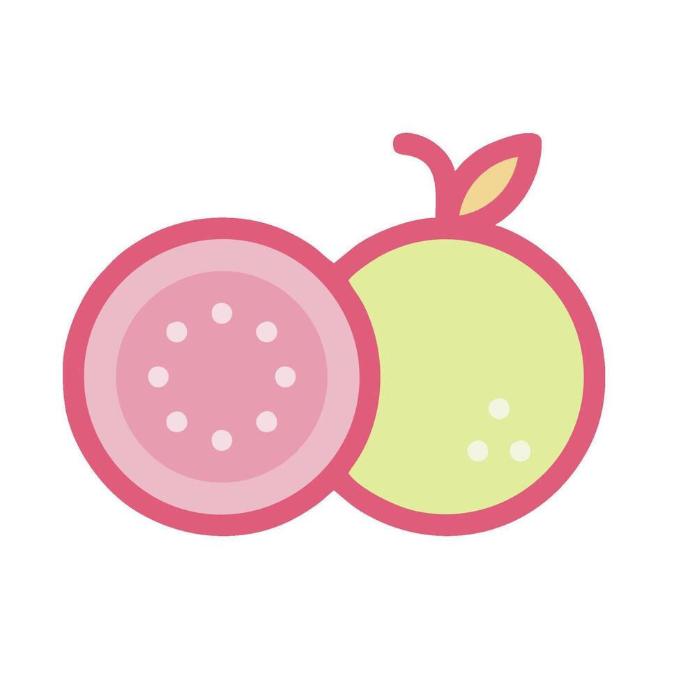 A fruit with a green slice and a pink slice vector