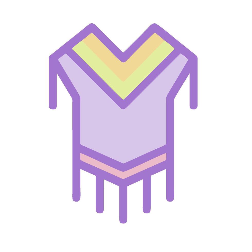 A purple dress with a rainbow fringe on it vector