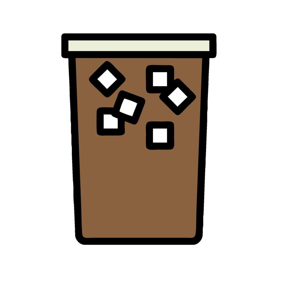 A cup of coffee with ice cubes in it vector