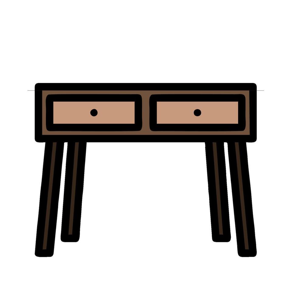 A table with two drawers on it vector