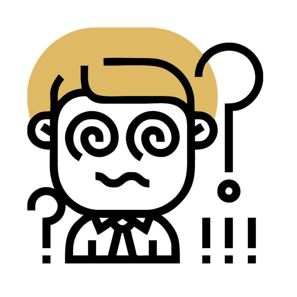 A man with a question mark on his head vector