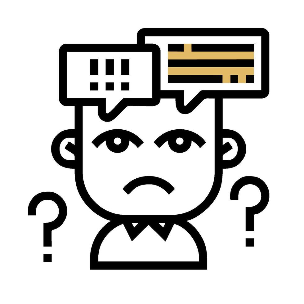 A man with a question mark on his head vector