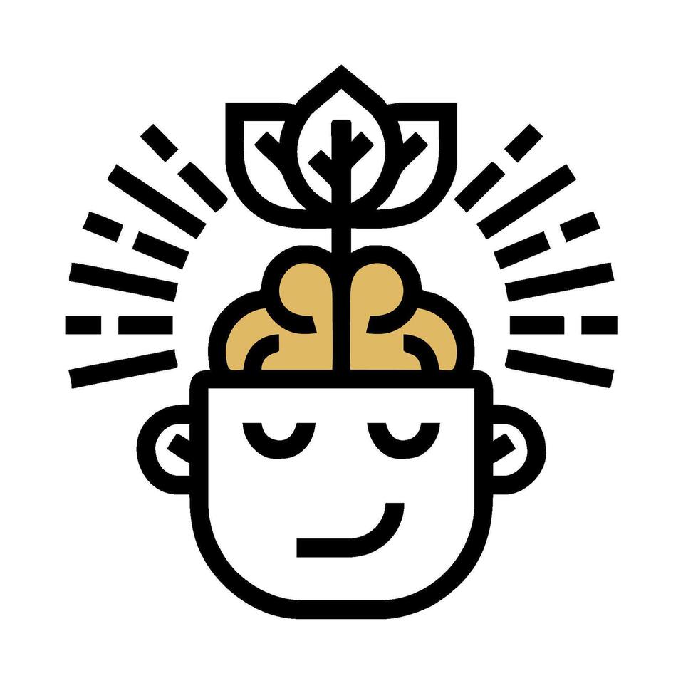 A logo with a brain and a flower vector