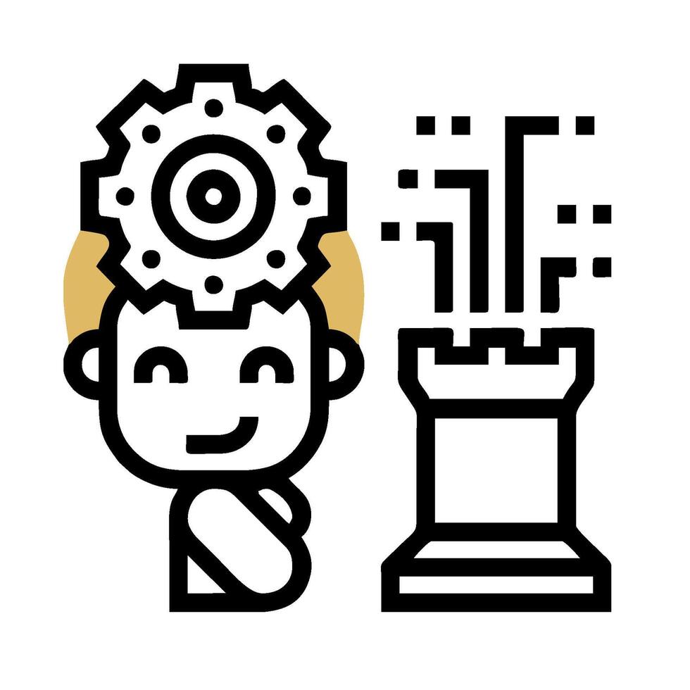 A man is standing next to a machine with gears vector