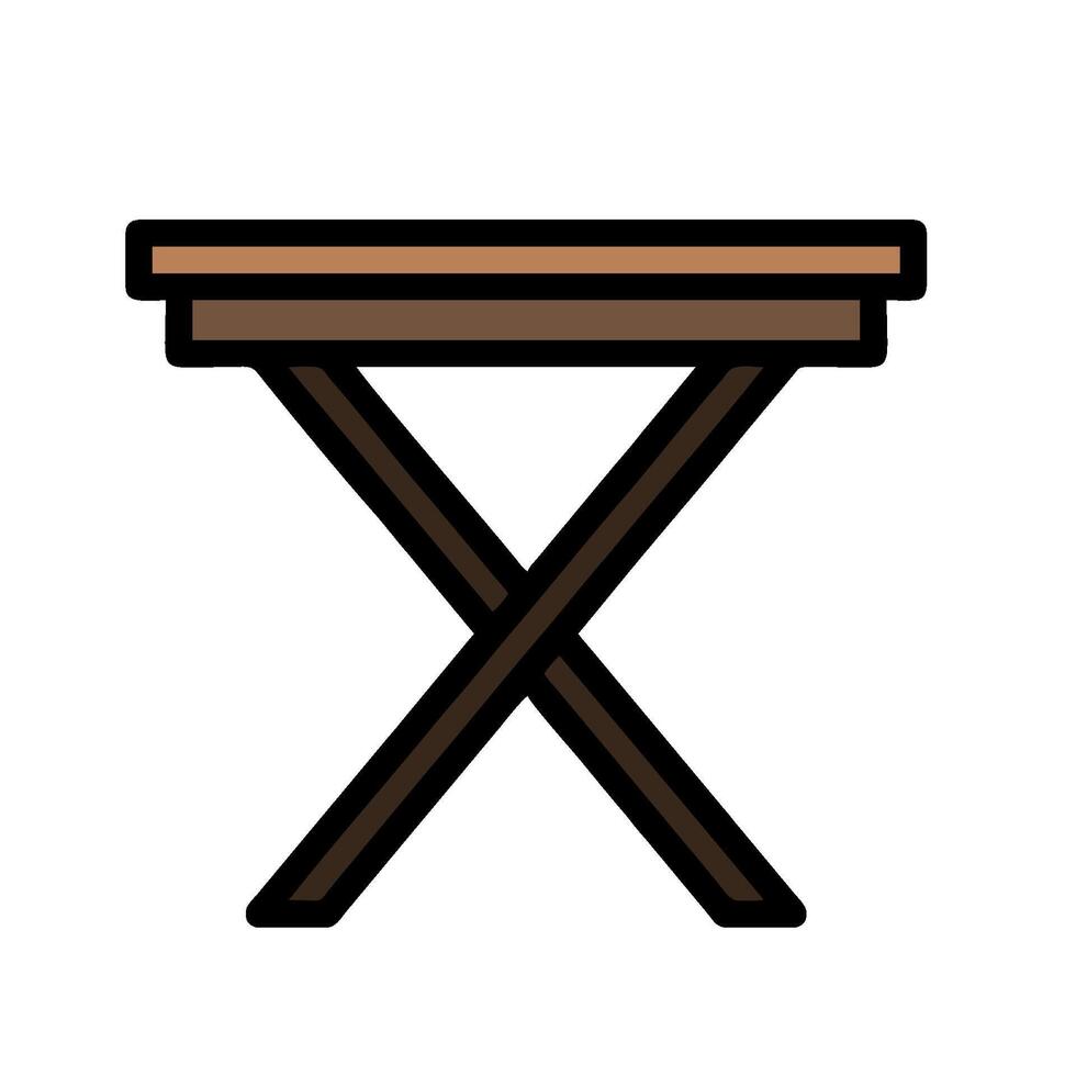A wooden table with two legs on it vector