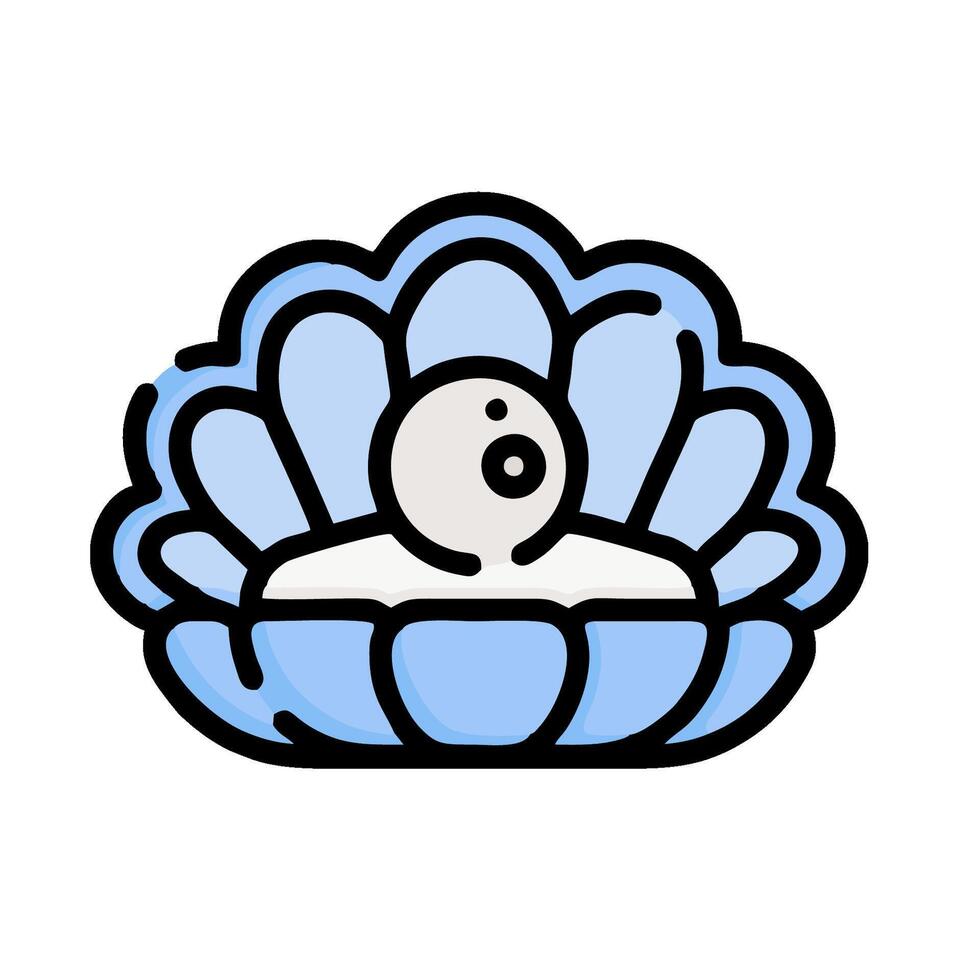 A blue shell with a white eye in it vector