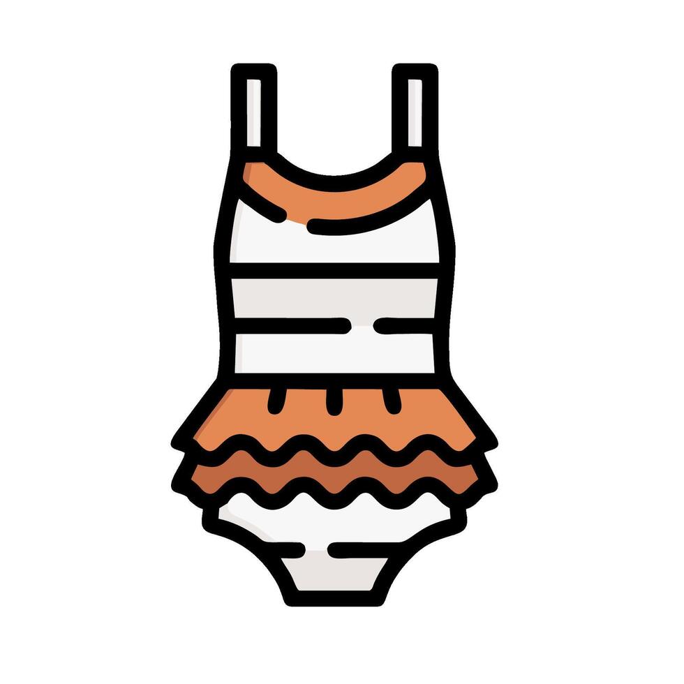 A swimsuit with orange and white stripes vector