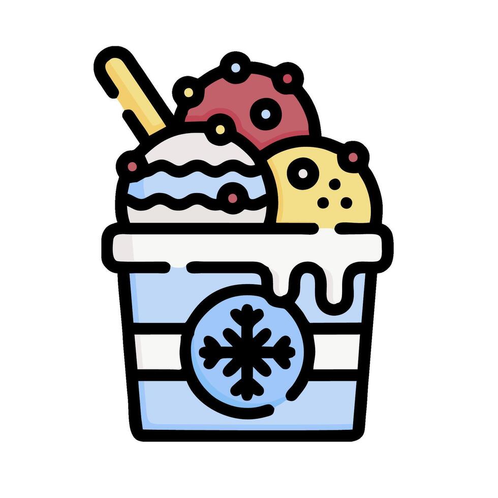 Ice cream icon with ice cream, ice cream, and a spoon vector