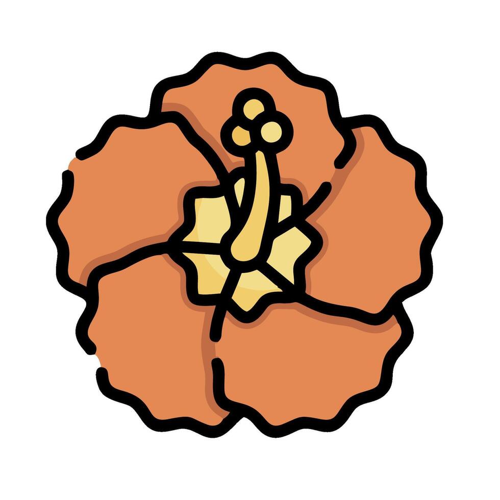 An orange flower with a yellow center vector