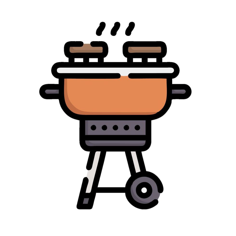 Bbq grill icon illustration vector