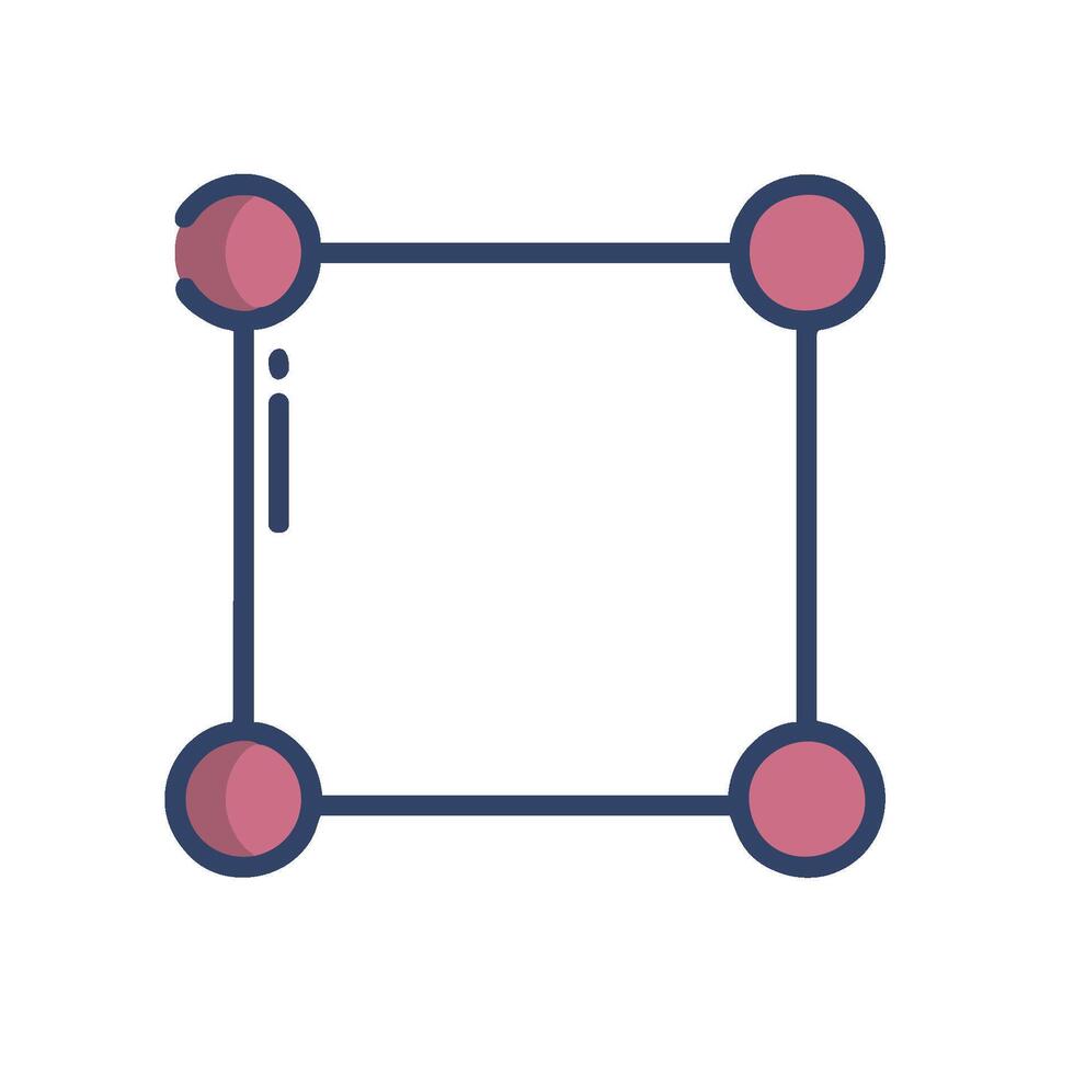 A square with four circles on it vector