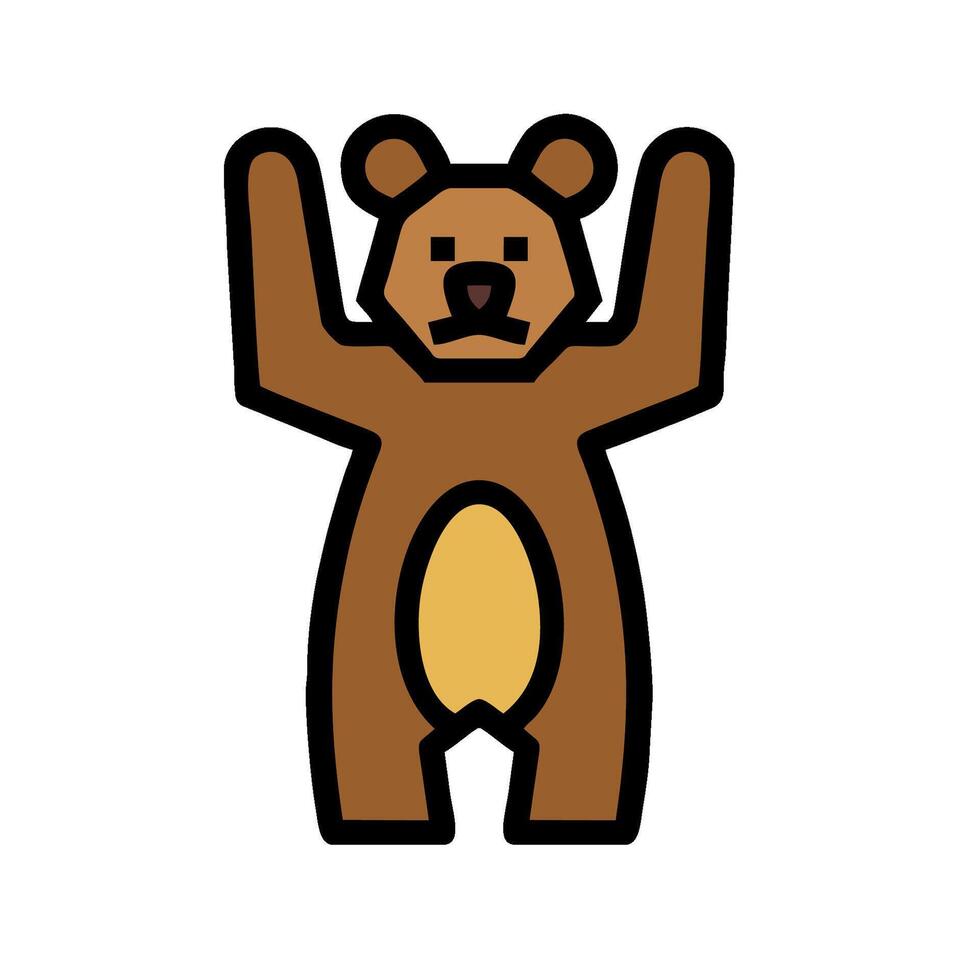 A cartoon bear with its arms up in the air vector