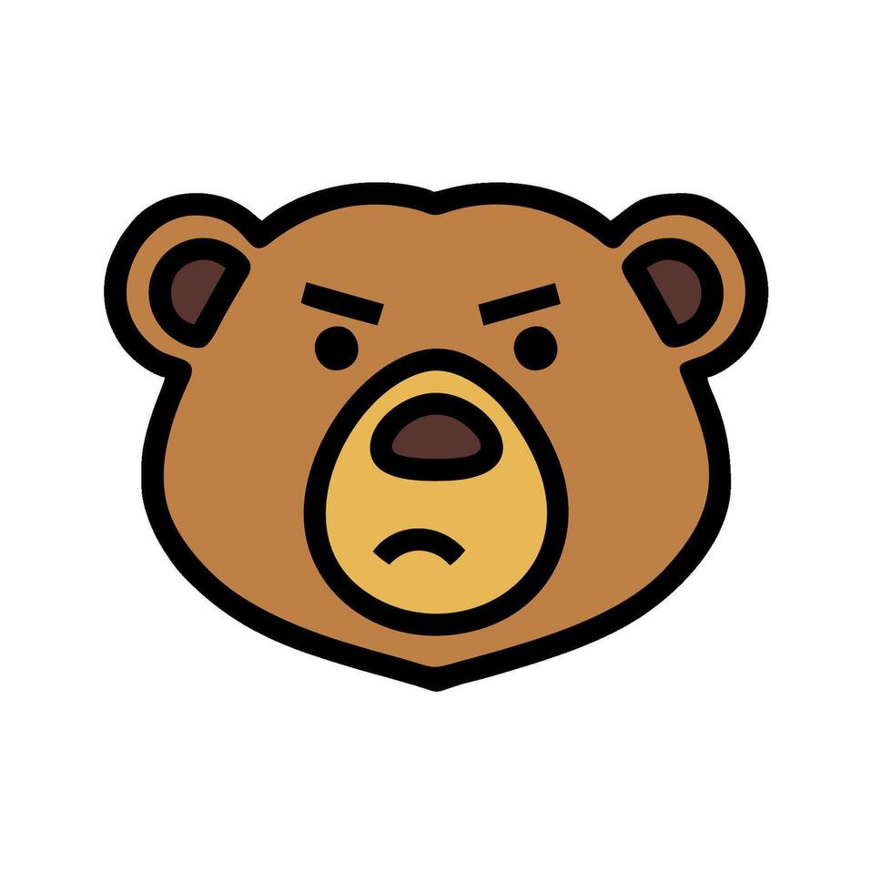 A bear head with a sad expression vector