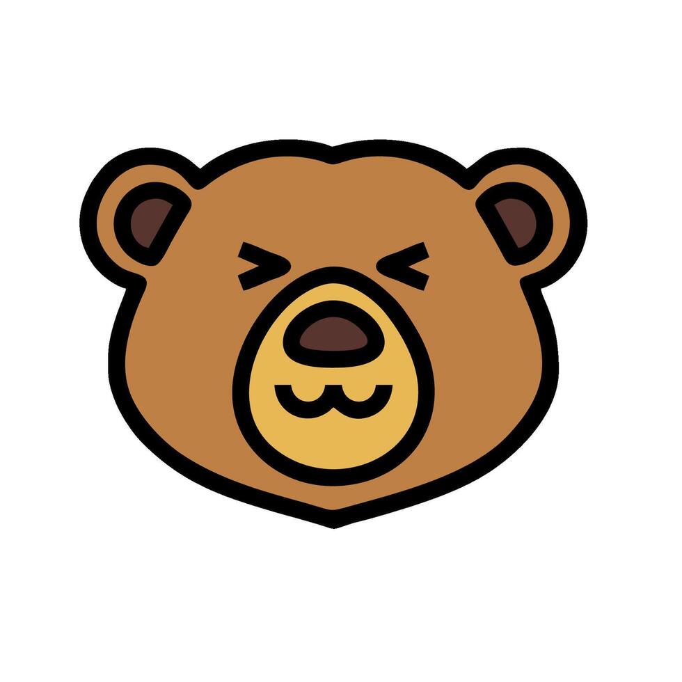 A bear head with a face and eyes vector
