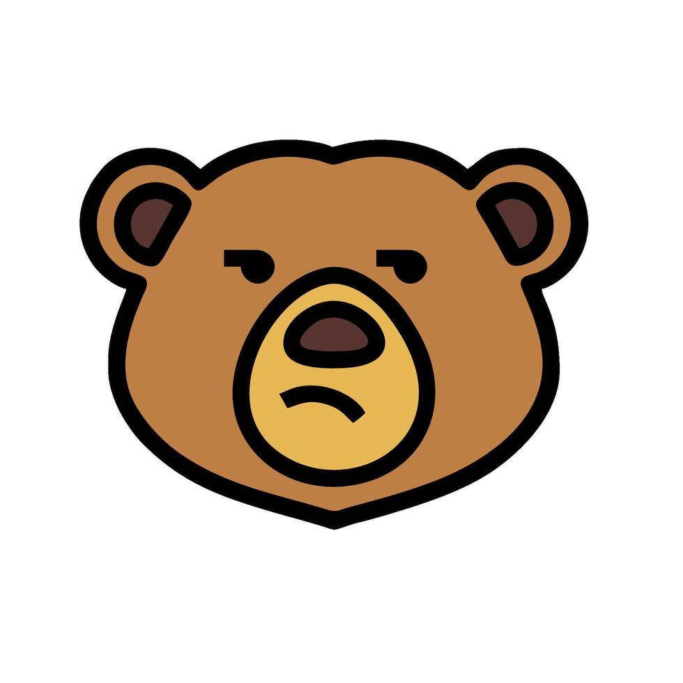 A bear head with a sad expression vector
