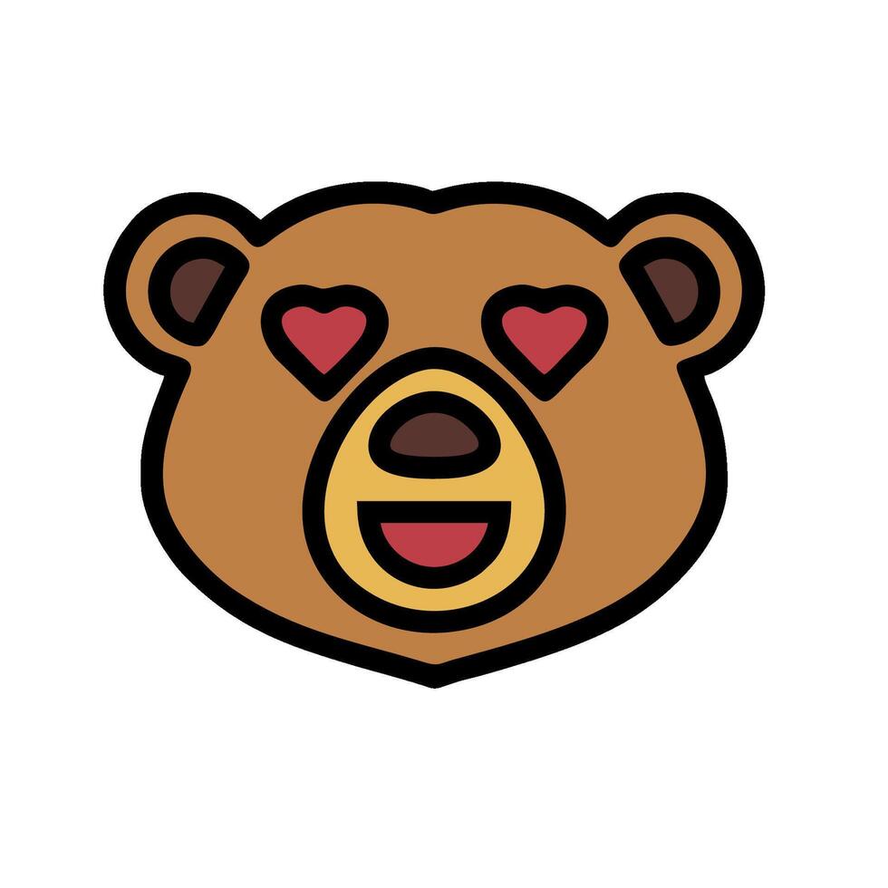 A bear with hearts on its face vector
