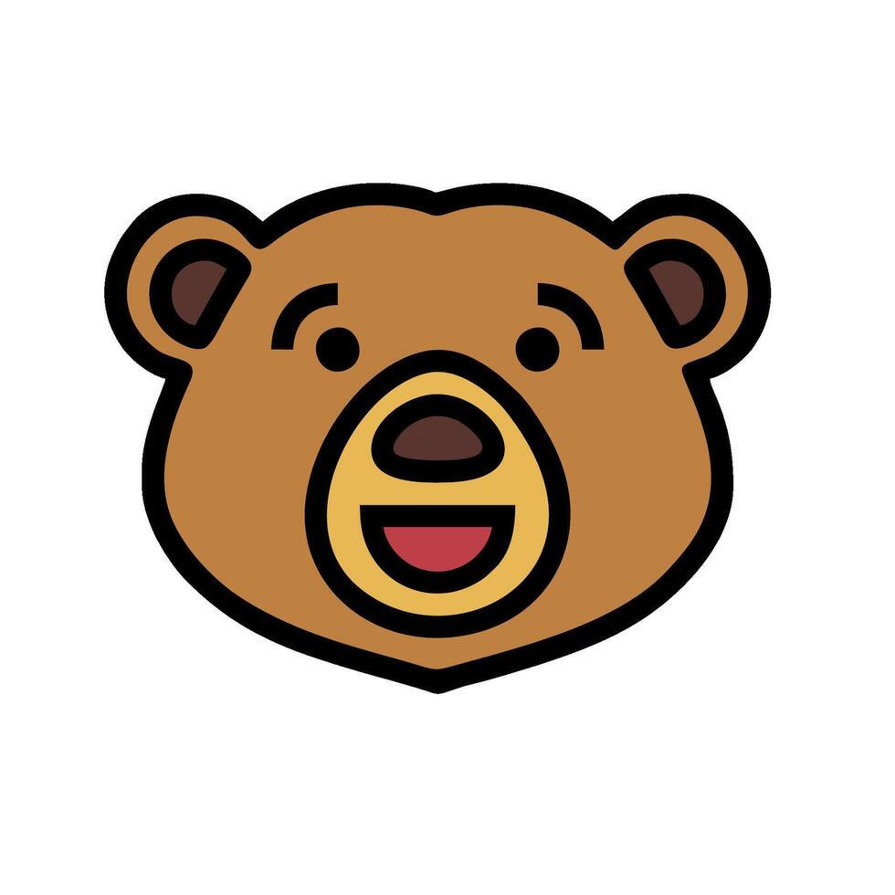 A cartoon bear head with a smile on its face vector