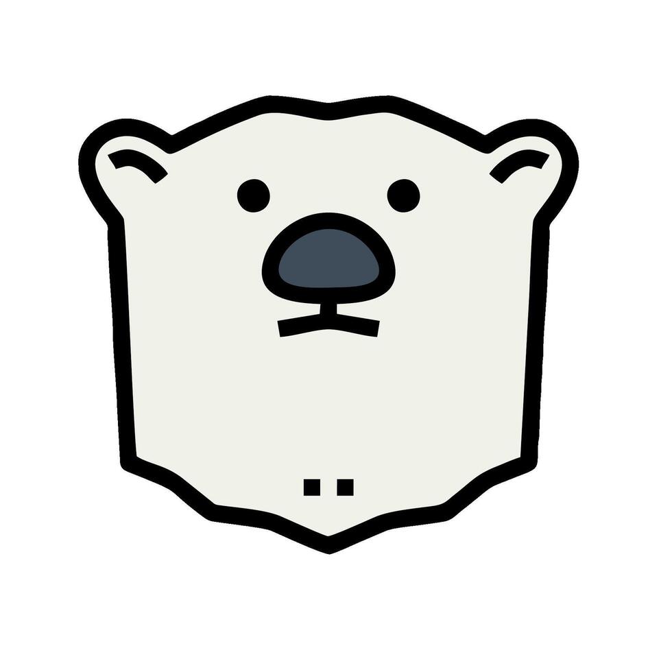 A polar bear head with a black nose vector