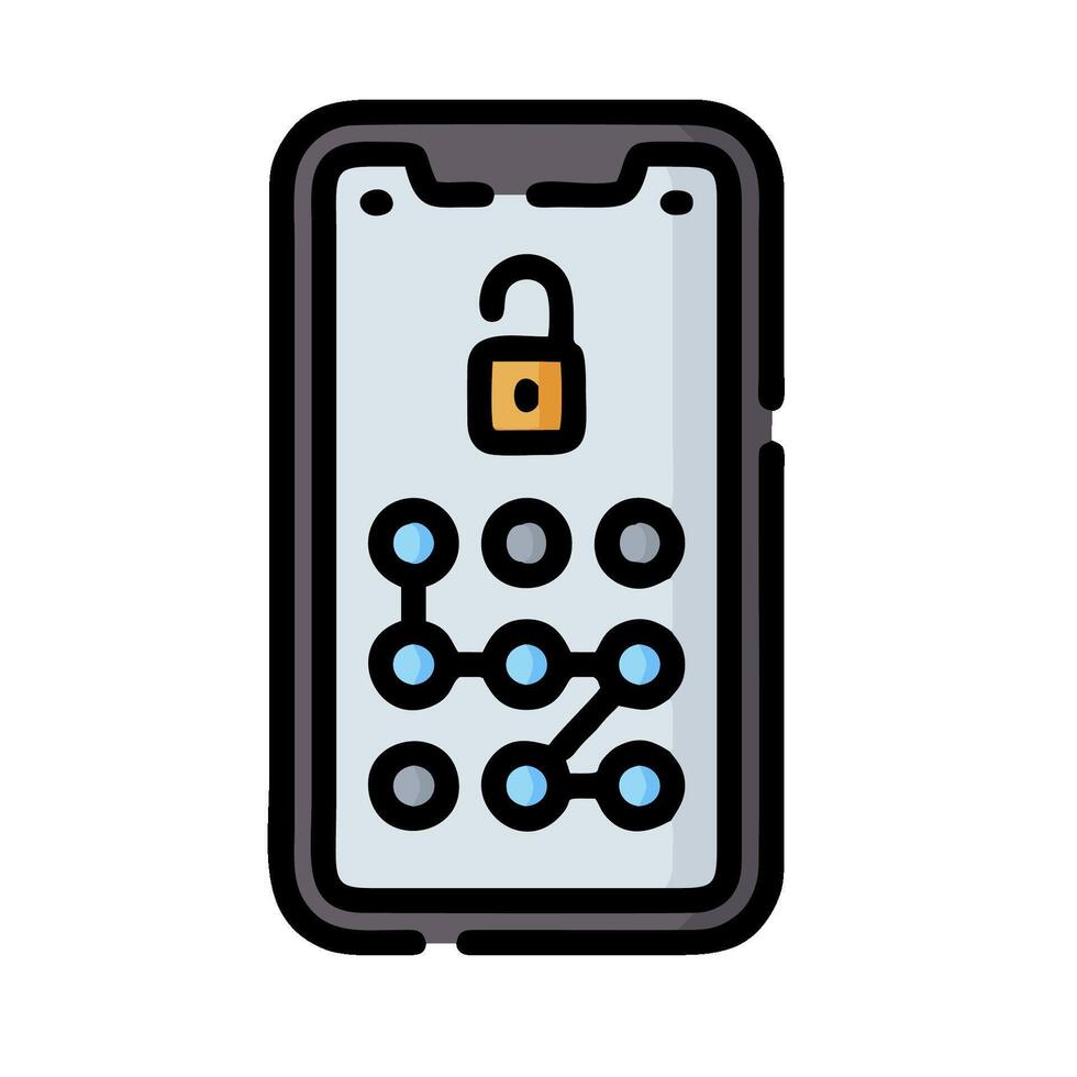 A phone with a lock on it vector