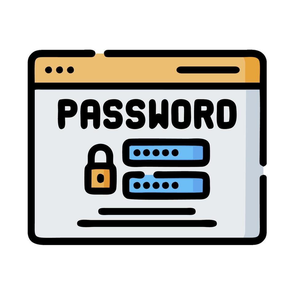 Password icon on a computer screen vector