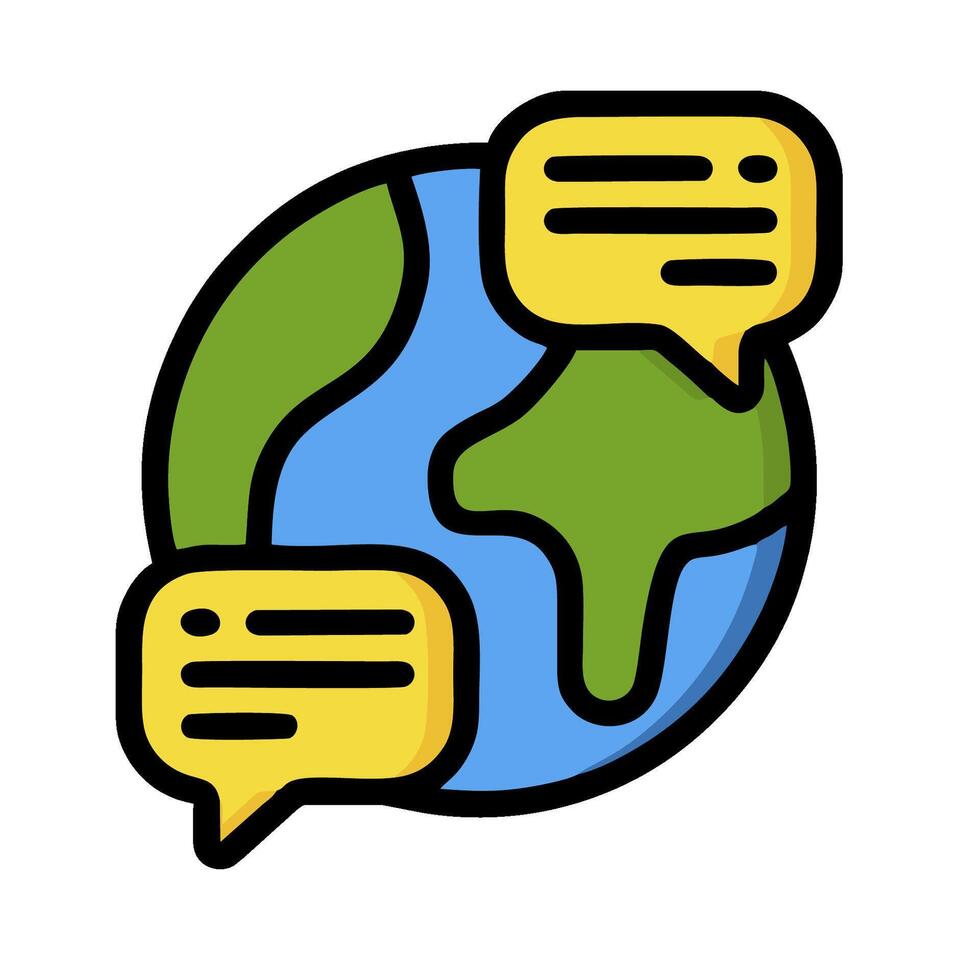 Global communication icon illustration vector
